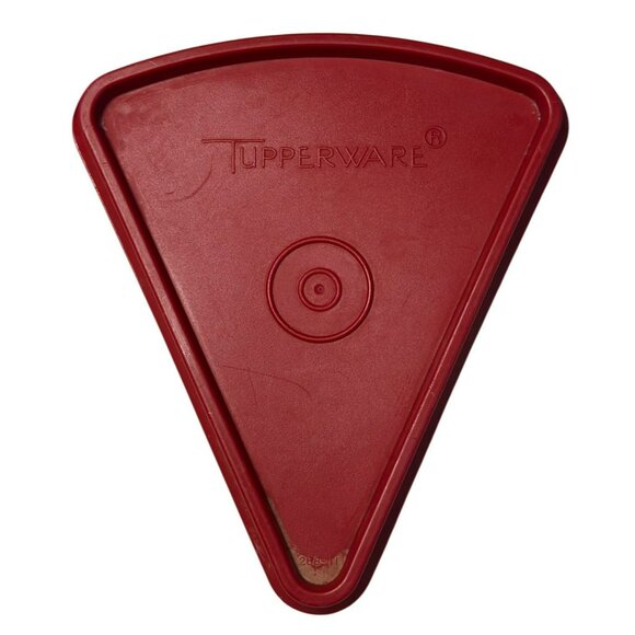 VTG 1980s Tupperware Pie Slice Wedge Container Lid | Red Triangle Cover, 6" - Picture 1 of 5